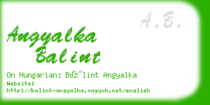 angyalka balint business card
